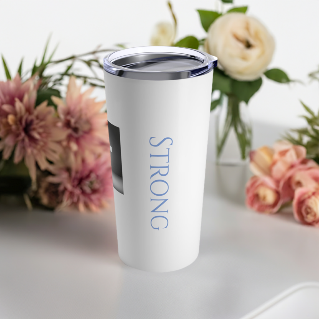 Strong and Courageous Stainless Steel Tumbler/Vacuum Insulated/ Durable/Resistant to Corrosion and Staining/Large 20 Oz. /Commuter's Choice