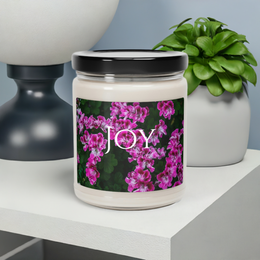 Joy/Scented Soy Candle/Cinnamon Vanilla/100 Percent Natural Soy Wax Blend/Calming/Approximately 2.8" X 3.5"/Lasting up to 50 hours/Gift