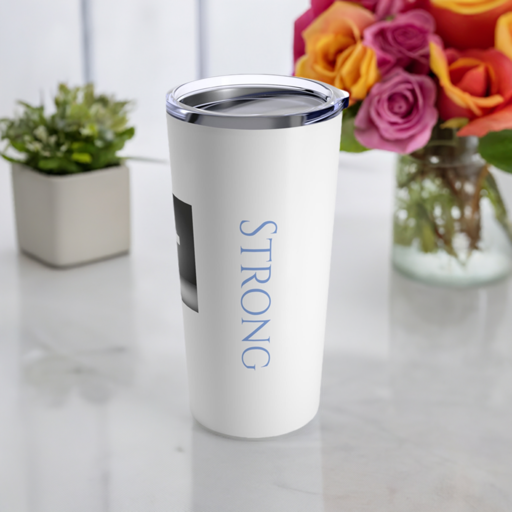 Strong and Courageous Stainless Steel Tumbler/Vacuum Insulated/ Durable/Resistant to Corrosion and Staining/Large 20 Oz. /Commuter's Choice